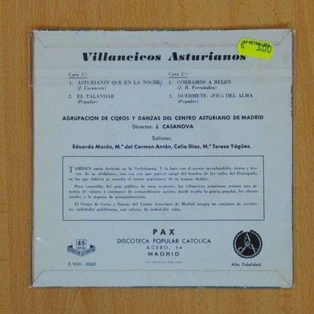 VILLANCICOS ASTURIANO - ASTURIANIN QUE EN LA NOCHE + 3 - EP