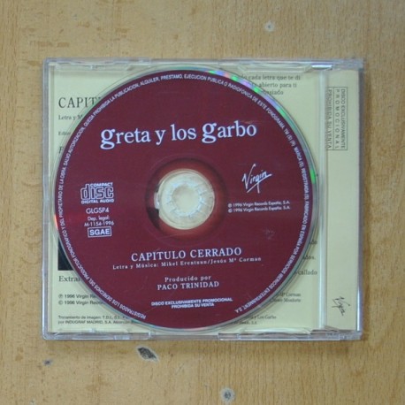 GRETA Y LOS GARBO - CAPITULO CERRADO - CD SINGLE