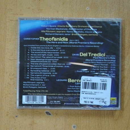 VARIOS - DEL TREDICI / THEOFANIDIS / BERNSTEIN - CD