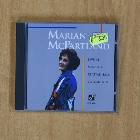 MARIAN MCPARTLAND - LIVE AT MAYBECK RECITAL HALL COLUME NINEV - CD