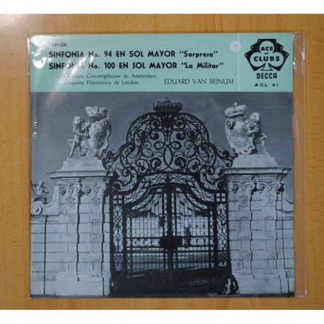 EDUARD VAN BEINUM - HAYDN SINFONIA Nş 94 EN SOL MAYOR, SORPRESA... - LP