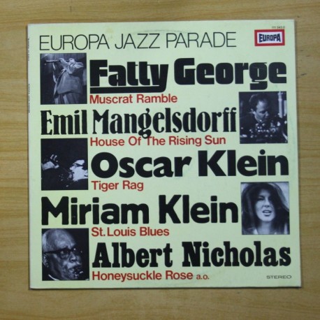 [1019762] FATTY GEORGE / MANGELSDORFF / OSCAR & MIRIAM KLEIN / ALBERT NICHOLAS - EUROPA JAZZ PARADE - LP