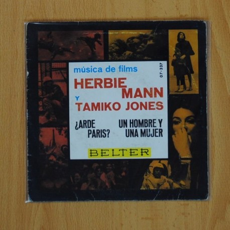[142734] HERBIE MANN Y TAMIKOK JONES - ARDE PARIS / UN HOMBRE Y UNA MUJER - SINGLE