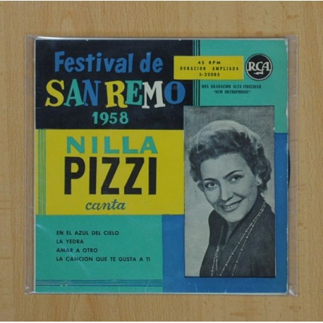 [200212] NILLA PIZZI - CANTA FESTIVAL DE SAN REMO 1958 - EN EL AZUL DEL CIELO + 3 - EP