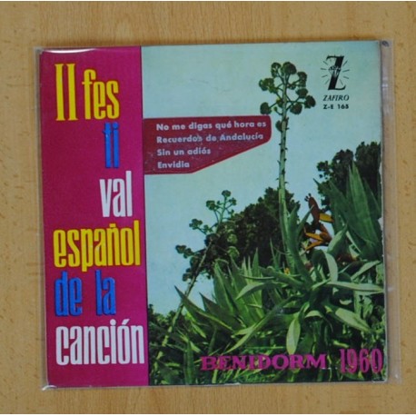 [229598] II FESTIVAL ESPAÑOL DE LA CANCION (BENIDORM 1960) - NO ME DIGAS QUE HORA ES + 3 - EP