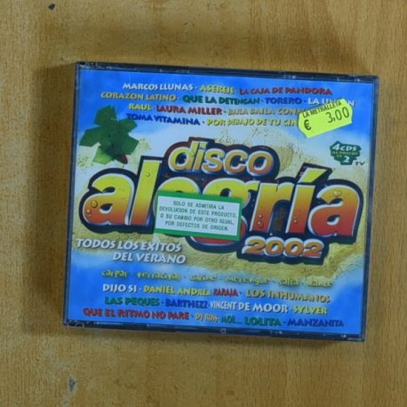 VARIOS - DISCO ALGRIA 2002 - CD