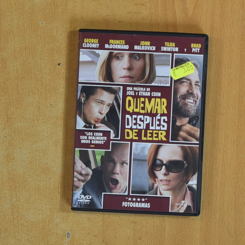 QUEMAR DESPUES DE LEER - DVD