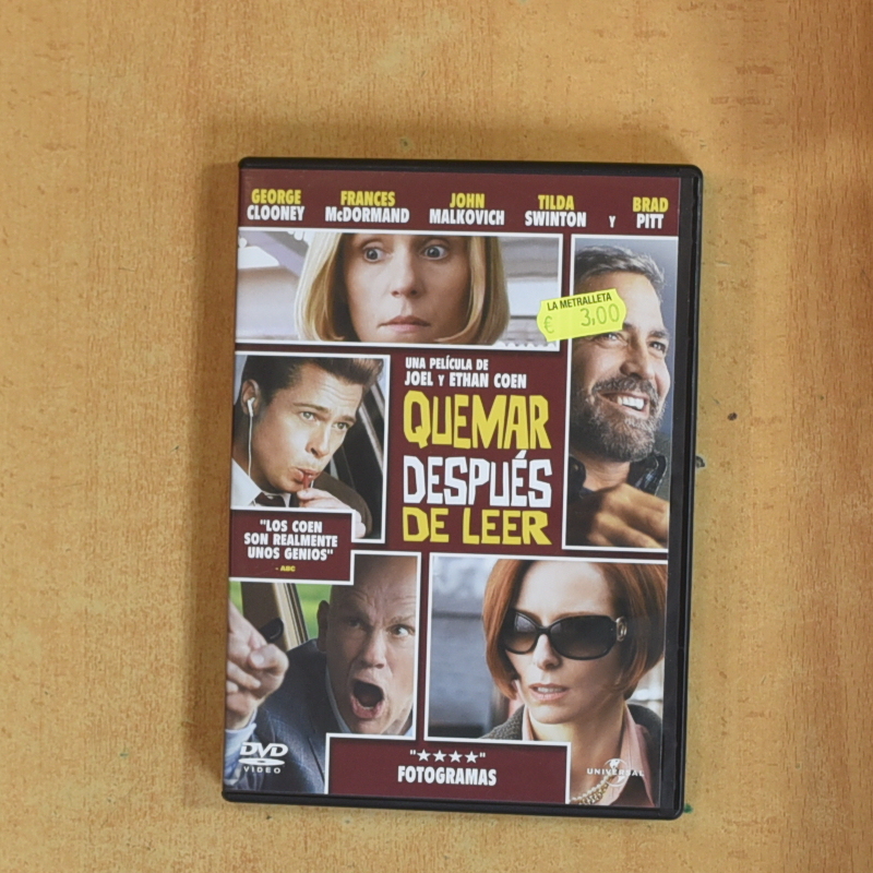[430121] QUEMAR DESPUES DE LEER - DVD